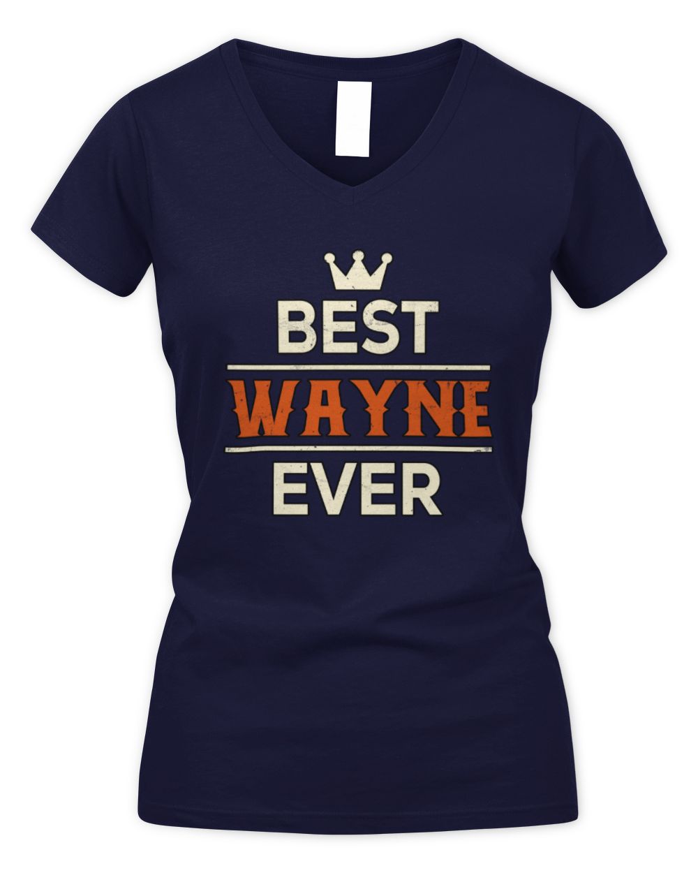 Best Your Name With Crown Shirt WAYNE M1-59 / Women's V-Neck T-Shirt / navy