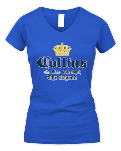 The Man The Myth The Legend Corona Beer T-Shirt COLLINS M1-S83 / Women's V-Neck T-Shirt / royal