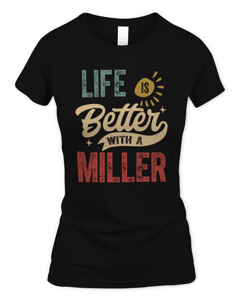 Life Is Better With a Name Personalized Retro T-Shirt MILLER-48 / Women's Standard T-Shirt / black