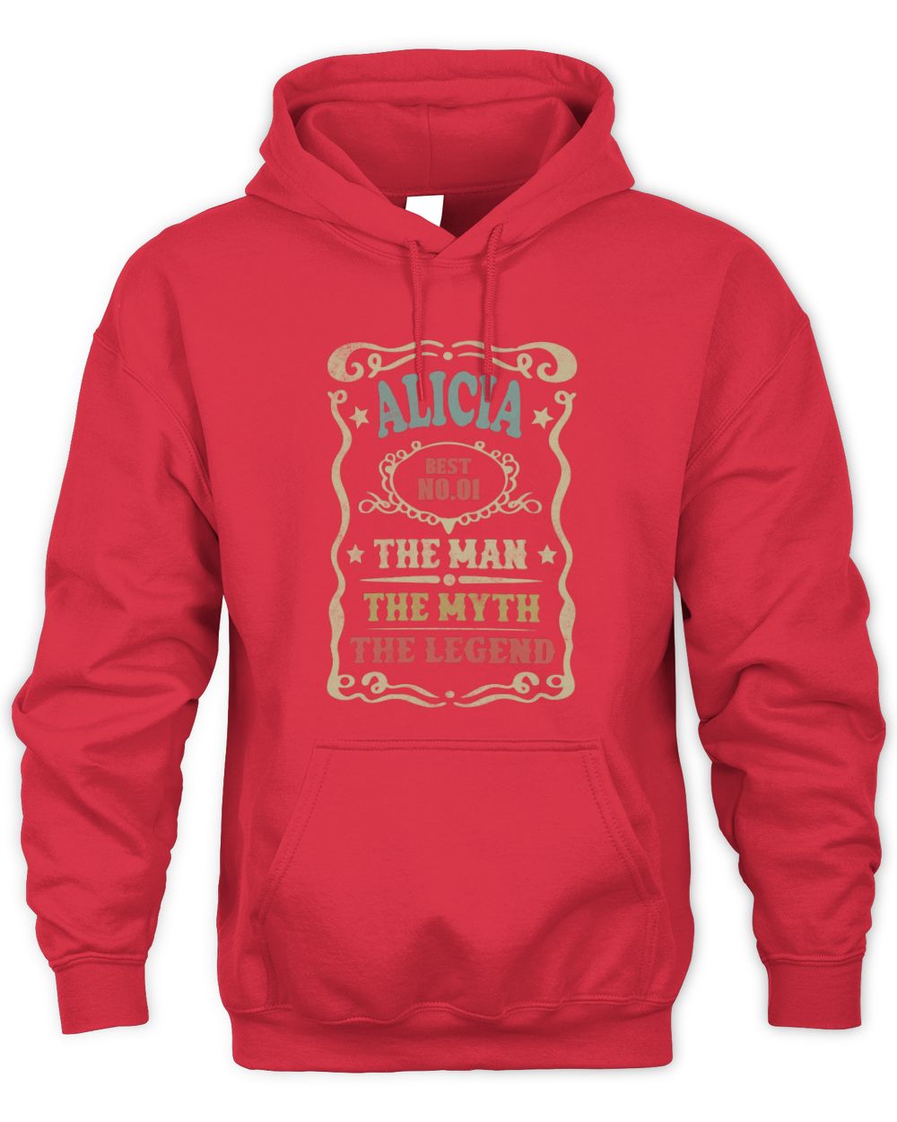 The Man The Myth The Legend Vintage Gold Wine Shirt ALICIA M1-52 / Unisex Hoodie / red