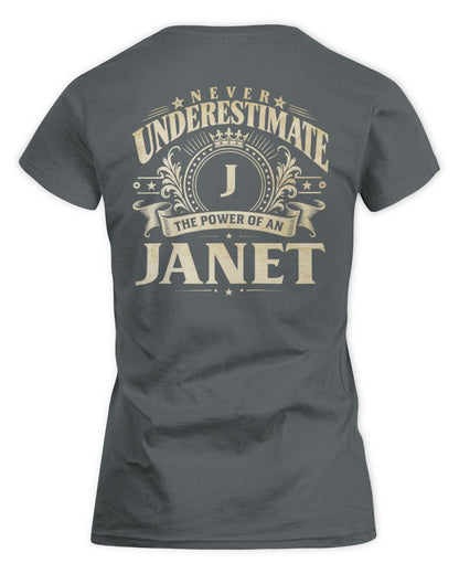 Never Underestimate Your Name Luxury Logo Shirt JANET M1-63 / Women's Standard T-Shirt / charcoal