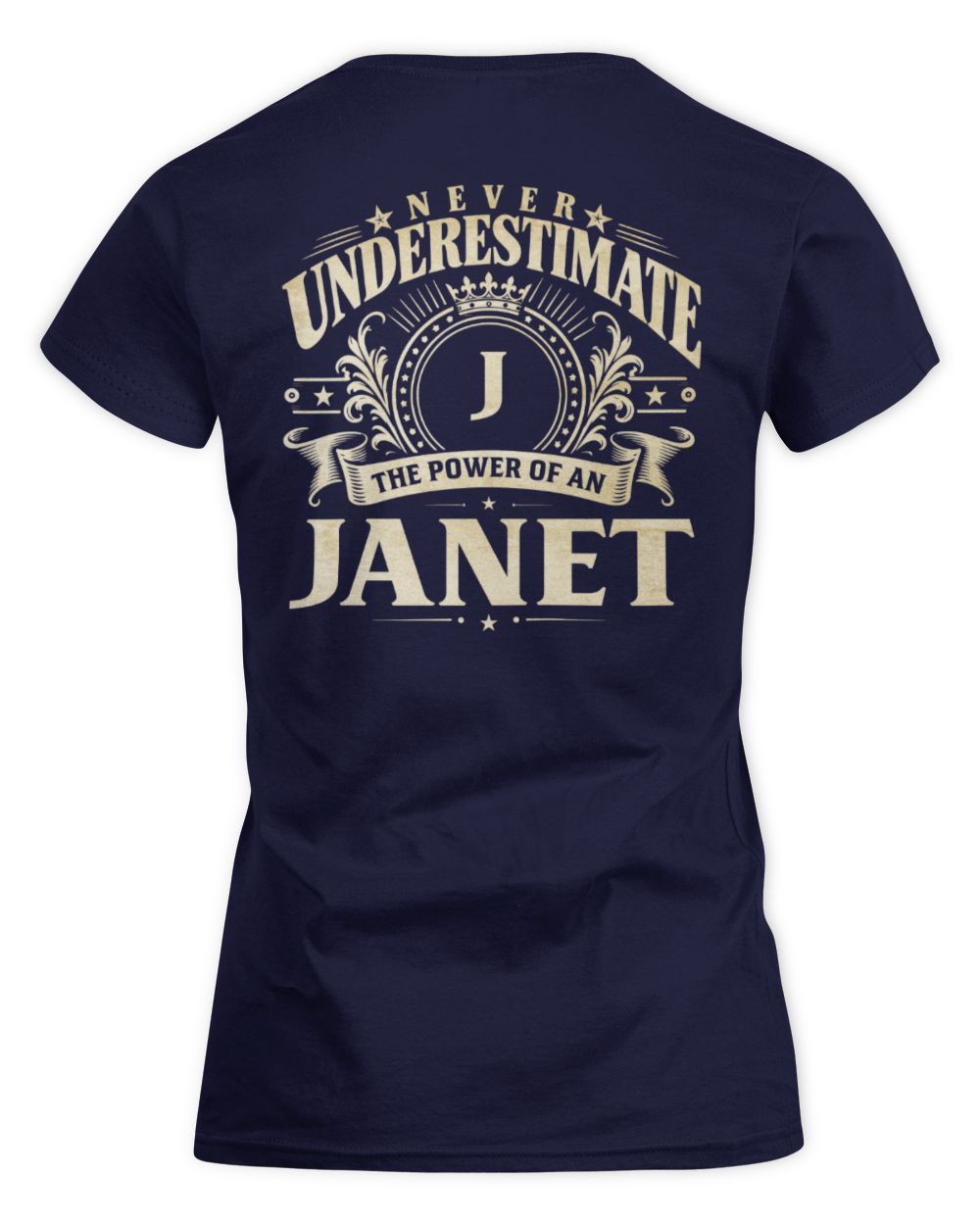 Never Underestimate Your Name Luxury Logo Shirt JANET M1-63 / Women's Standard T-Shirt / navy