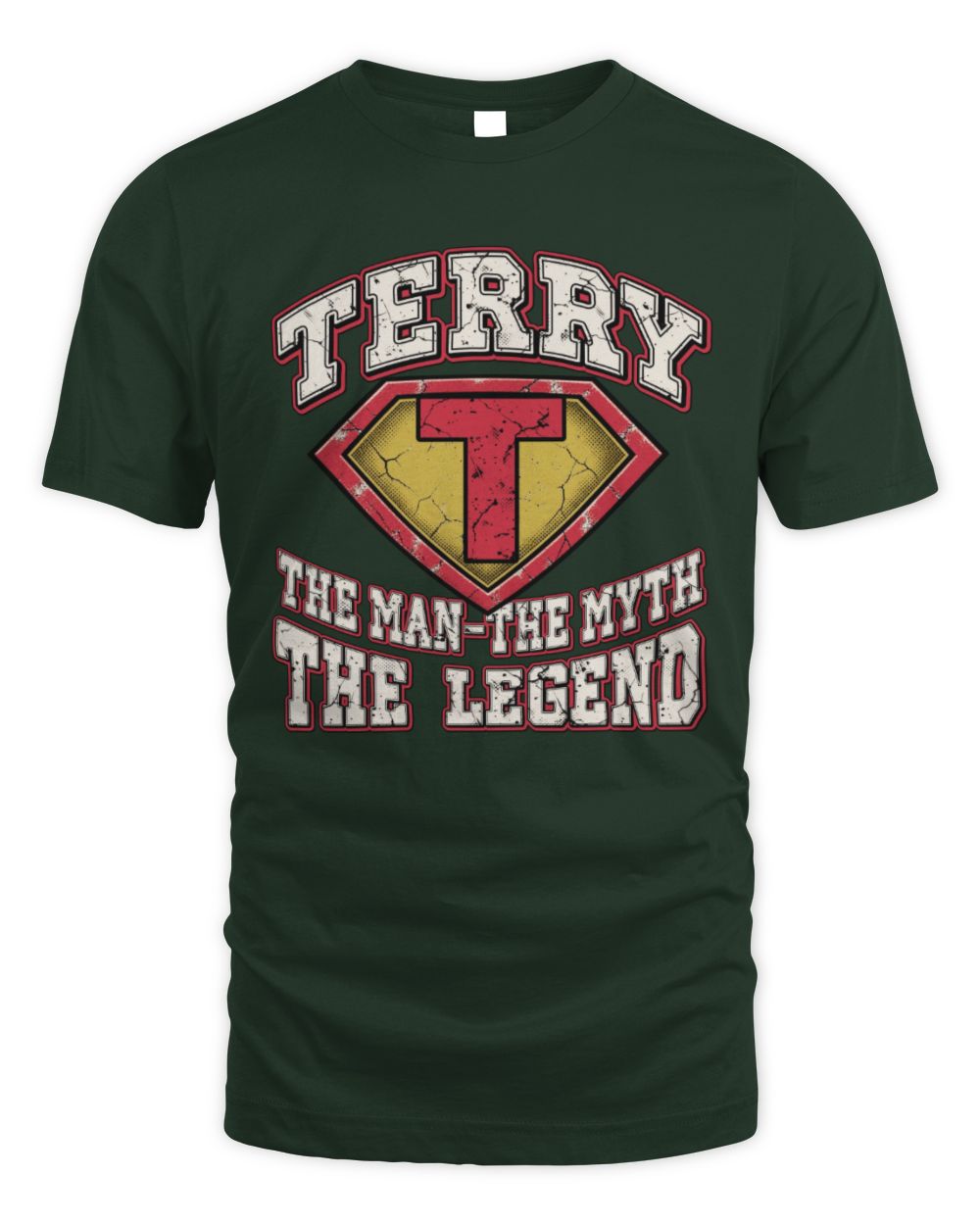 The Man The Myth The Legend Superman Graphic T-Shirt TERRY M1-74 / Unisex Standard T-Shirt / forest green