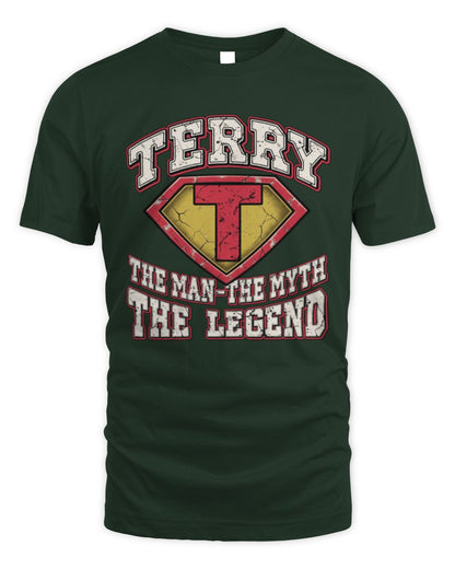 The Man The Myth The Legend Superman Graphic T-Shirt TERRY M1-74 / Unisex Standard T-Shirt / forest green
