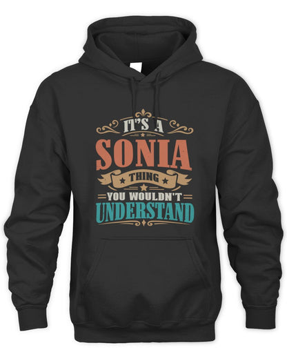 It’s a Name Thing Personalized Retro T-Shirt SONIA M1-47 / Unisex Hoodie / black