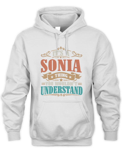 It’s a Name Thing Personalized Retro T-Shirt SONIA M1-47 / Unisex Hoodie / white