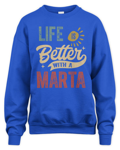 Life Is Better With a Name Personalized Retro T-Shirt MARTA-48 / Unisex Sweatshirt / royal