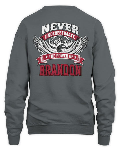 Never Underestimate Your Name Eagle Mountain Shirt BRANDON M1-61 / Unisex Sweatshirt / charcoal