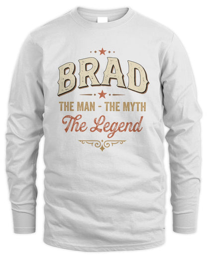 I'm Name I'm Not Rude I Just Have The Balls Funny T-Shirt BRAD M1-77 / Men's Long Sleeved T-Shirt / white