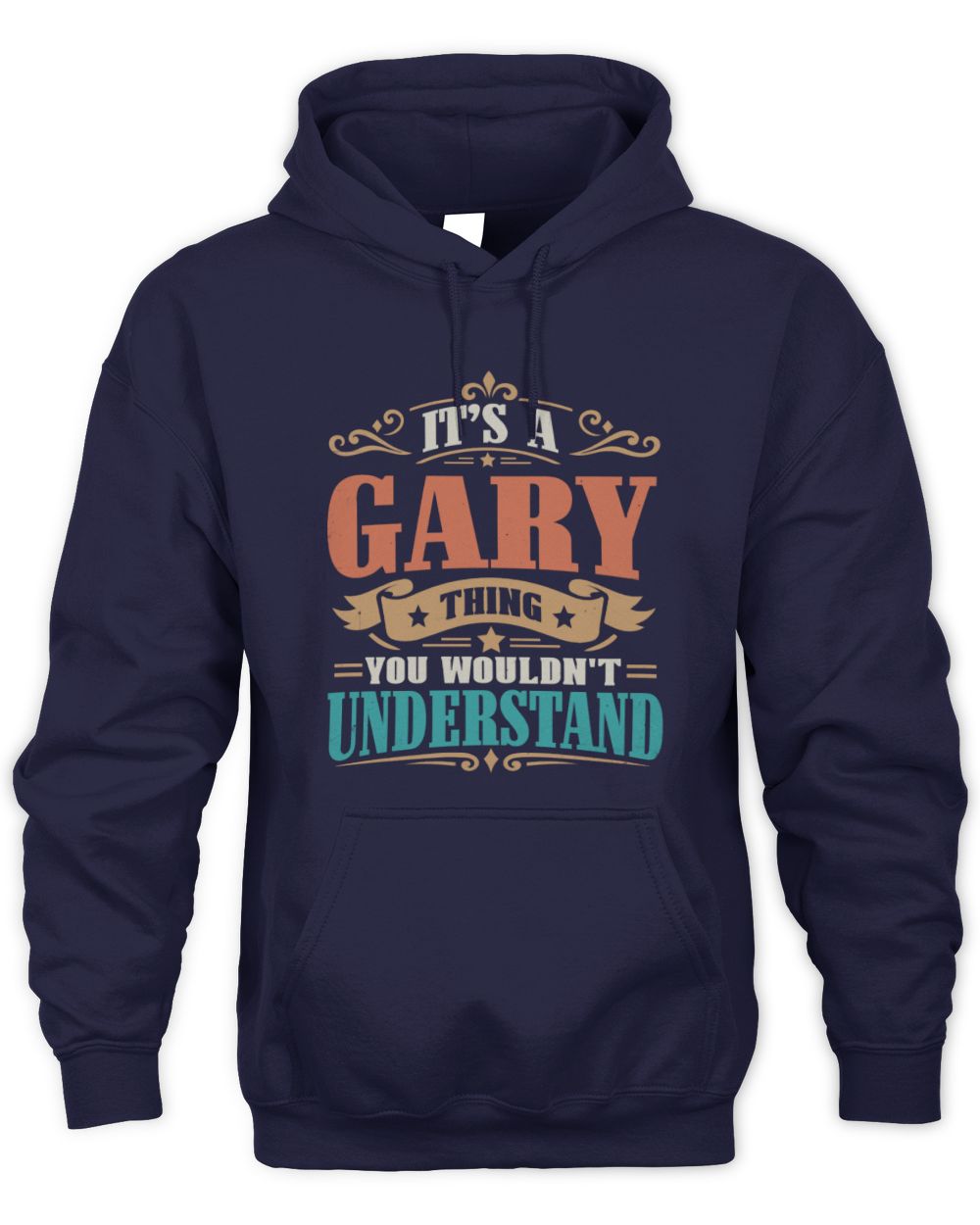 It’s a Name Thing Personalized Retro T-Shirt GARY M1-47 / Unisex Hoodie / navy
