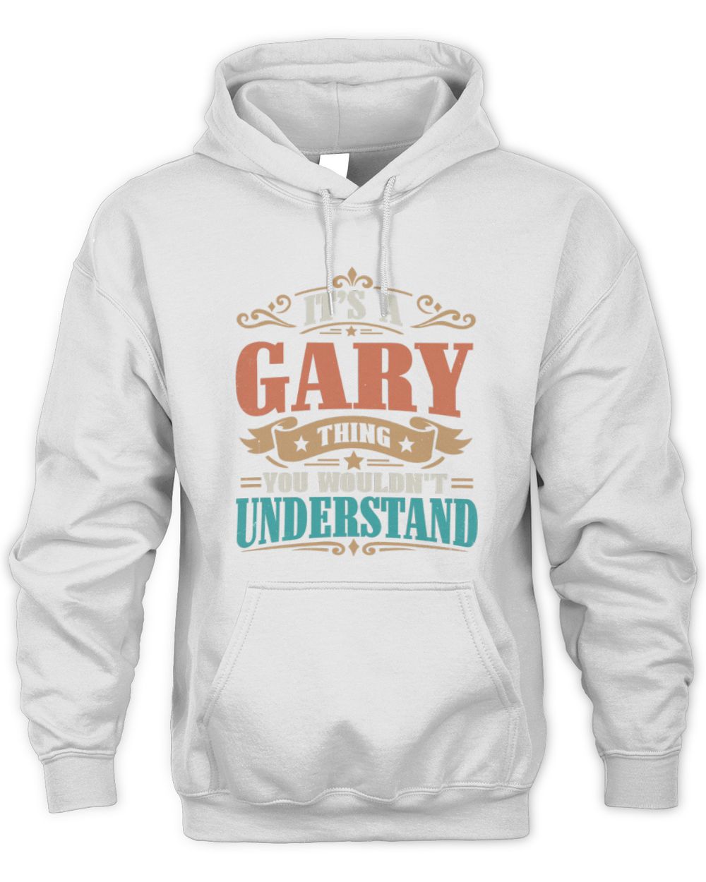 It’s a Name Thing Personalized Retro T-Shirt GARY M1-47 / Unisex Hoodie / white
