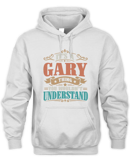 It’s a Name Thing Personalized Retro T-Shirt GARY M1-47 / Unisex Hoodie / white
