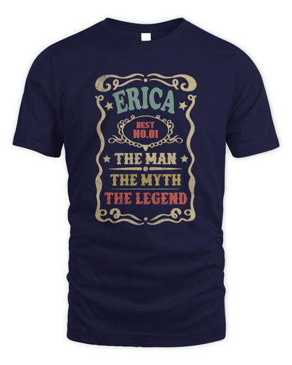 The Man The Myth The Legend Vintage Gold Wine Shirt ERICA M1-52 / Unisex Standard T-Shirt / navy