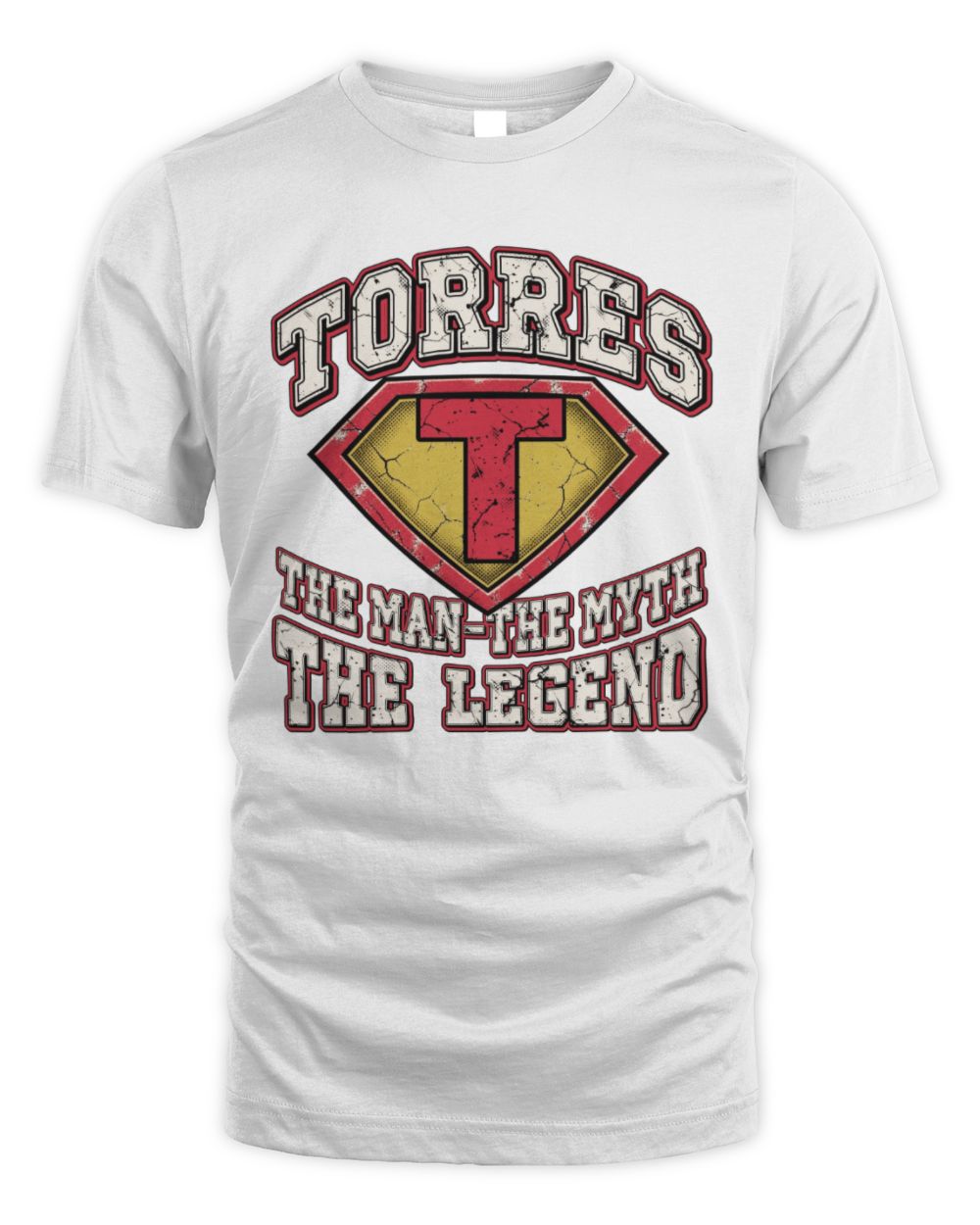 The Man The Myth The Legend Superman Graphic T-Shirt TORRES M1-74 / Unisex Standard T-Shirt / white