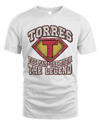 The Man The Myth The Legend Superman Graphic T-Shirt TORRES M1-74 / Unisex Standard T-Shirt / white