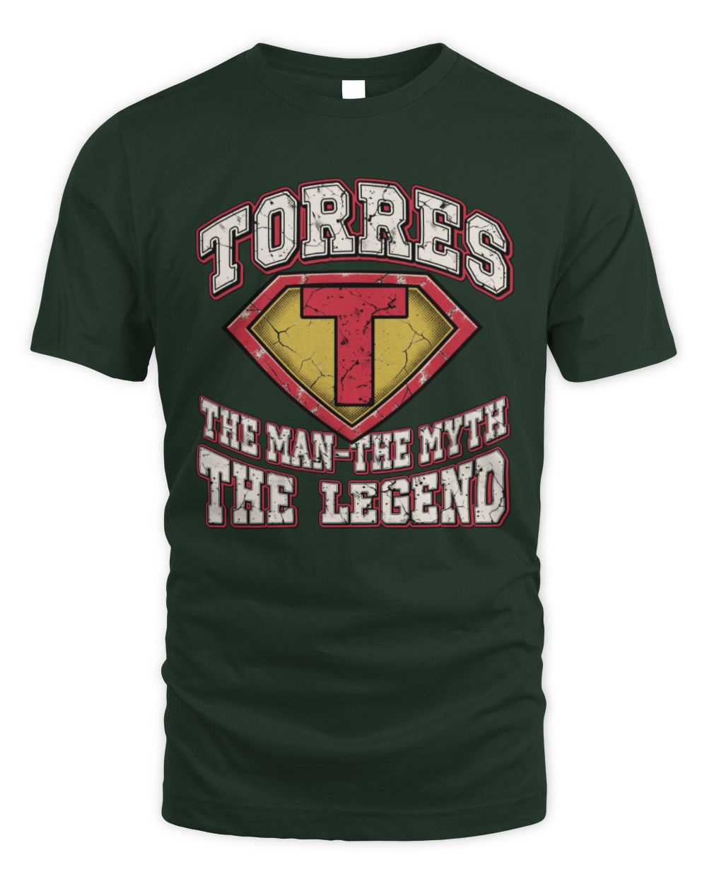 The Man The Myth The Legend Superman Graphic T-Shirt TORRES M1-74 / Unisex Standard T-Shirt / forest green