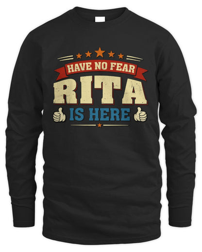 Have No Fear Your Name Is Here Cool Graphic T-Shirt RITA M1-71 / Men's Long Sleeved T-Shirt / black