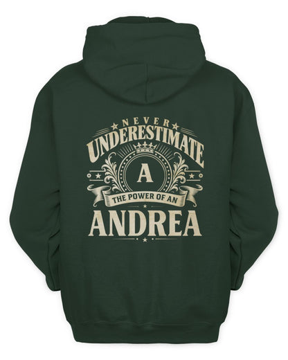 Never Underestimate Your Name Luxury Logo Shirt ANDREA M1-63 / Unisex Hoodie / forest green