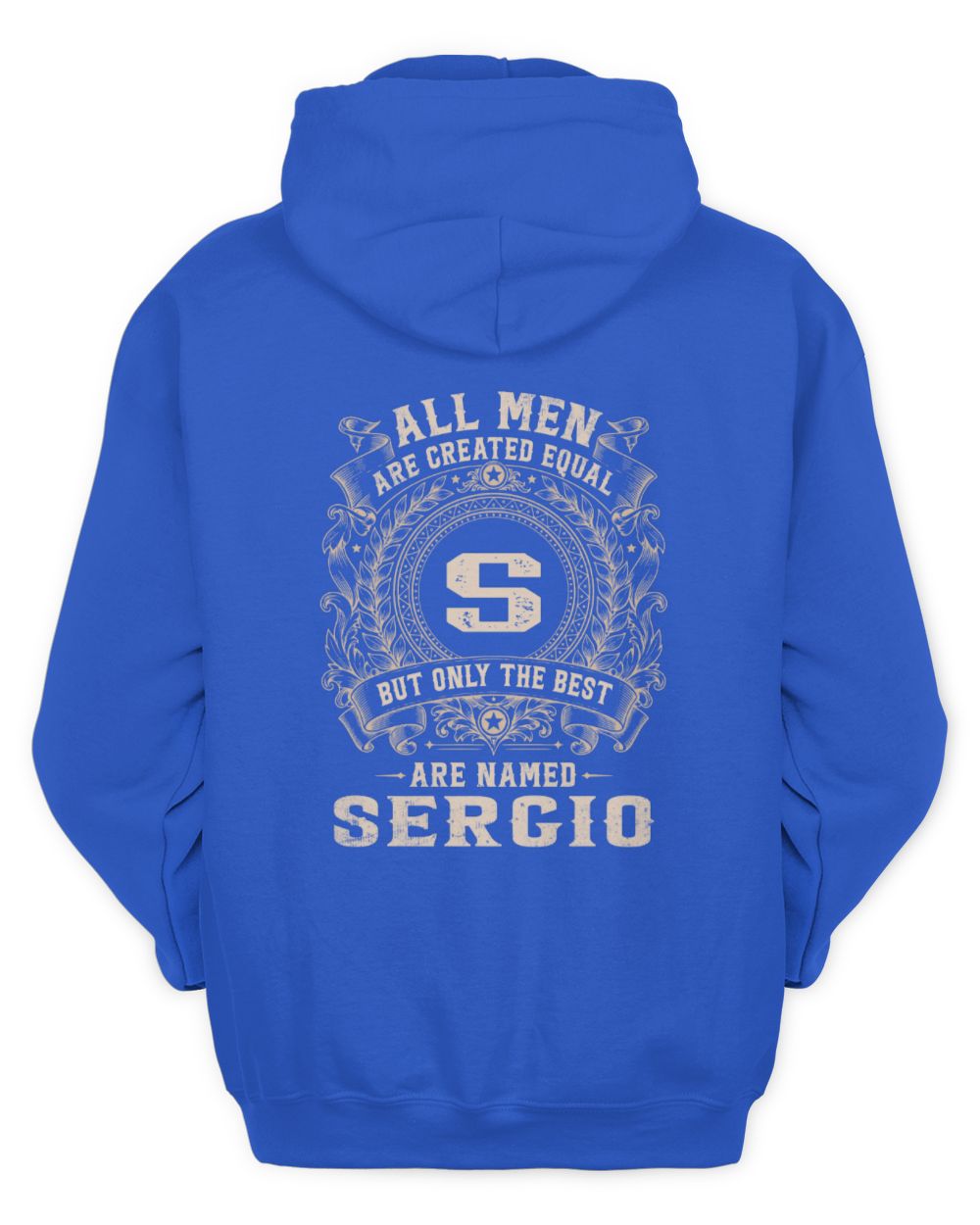 All Men Are Created Equal Cool Logo Shirt SERGIO M1-60 / Unisex Hoodie / royal