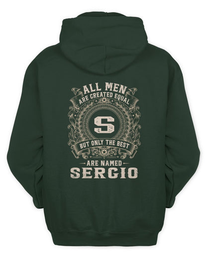 All Men Are Created Equal Cool Logo Shirt SERGIO M1-60 / Unisex Hoodie / forest green