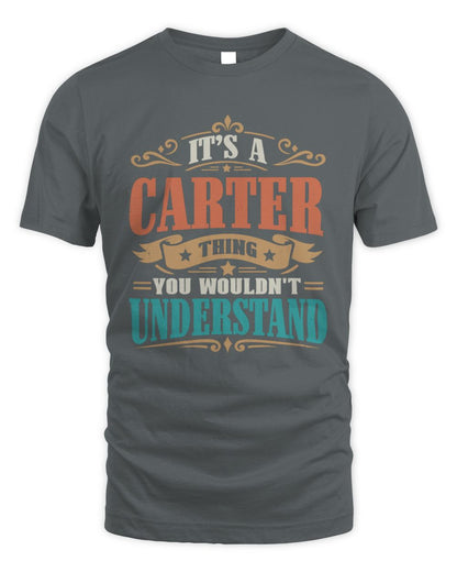 It’s a Name Thing Personalized Retro T-Shirt CARTER M1-47 / Unisex Standard T-Shirt / charcoal