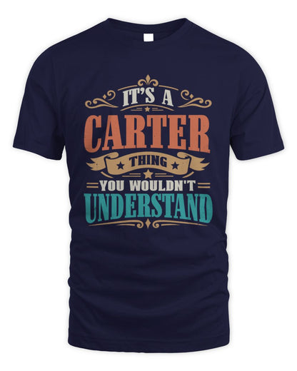 It’s a Name Thing Personalized Retro T-Shirt CARTER M1-47 / Unisex Standard T-Shirt / navy