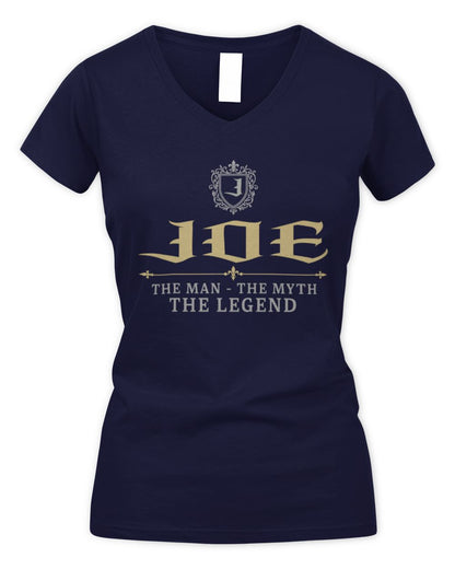 The Man The Myth The Legend Western Shirt JOE M1-78 / Women's V-Neck T-Shirt / navy