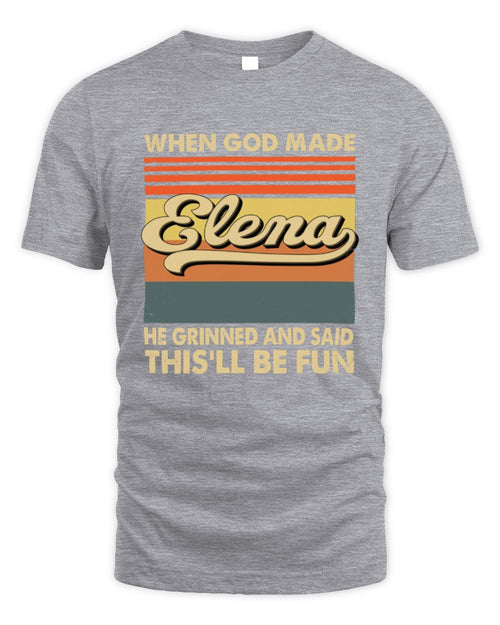 When God Made Your Name He Grinned Vintage T-Shirt ELENA M1-55 / Unisex Standard T-Shirt / sport grey