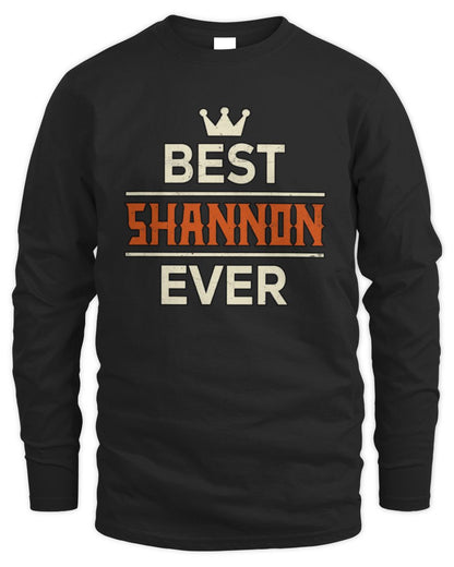 Best Your Name With Crown Shirt SHANNON M1-59 / Men's Long Sleeved T-Shirt / black