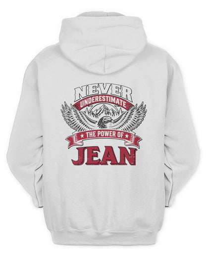 Never Underestimate Your Name Eagle Mountain Shirt JEAN M1-61 / Unisex Hoodie / white