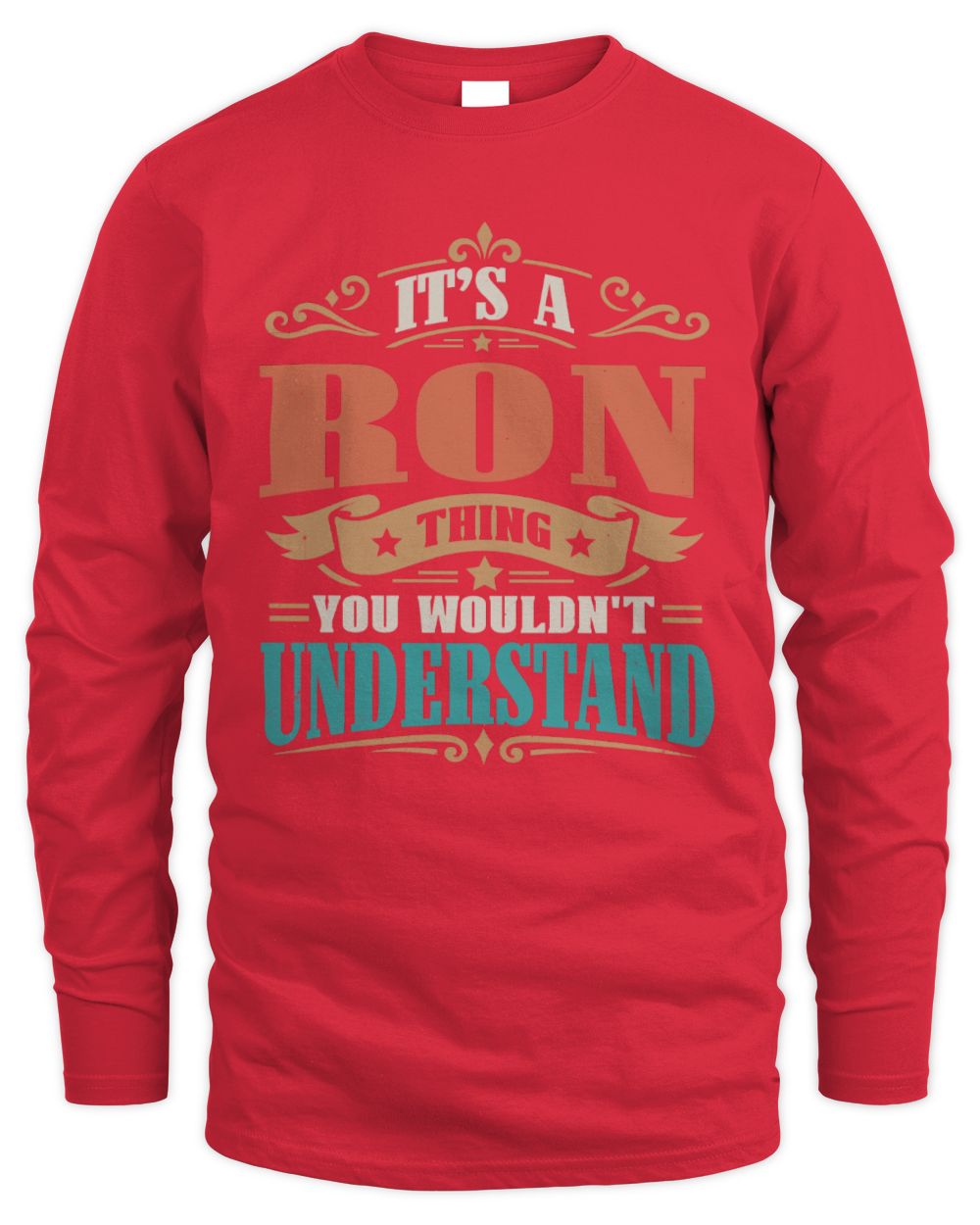 It’s a Name Thing Personalized Retro T-Shirt RON M1-47 / Men's Long Sleeved T-Shirt / red