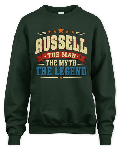The Man The Myth The Legend Ribbon Vintage T-Shirt RUSSELL M1-56 / Unisex Sweatshirt / forest green