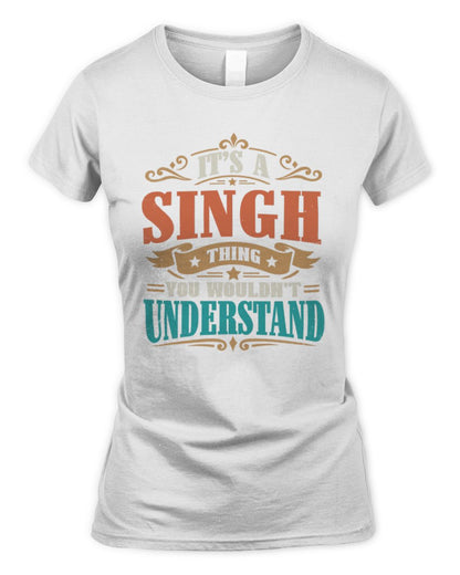 It’s a Name Thing Personalized Retro T-Shirt SINGH M1-47 / Women's Standard T-Shirt / white