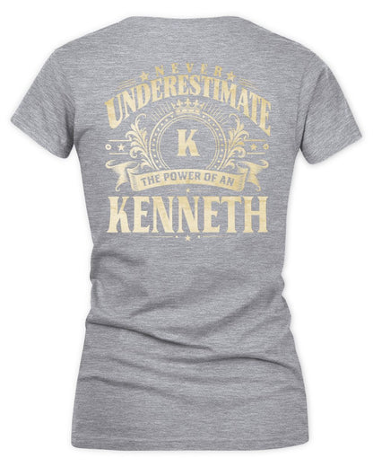 Never Underestimate Your Name Luxury Logo Shirt KENNETH M1-63 / Women's V-Neck T-Shirt / sport grey
