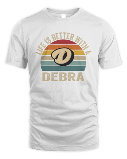 Life Is Better with Name Vintage Sun Shirt DEBRA M1-50 / Unisex Standard T-Shirt / white