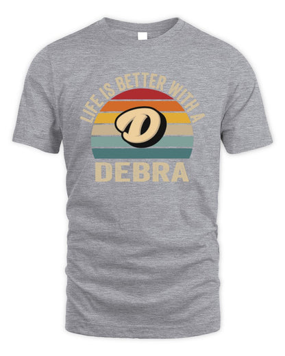 Life Is Better with Name Vintage Sun Shirt DEBRA M1-50 / Unisex Standard T-Shirt / sport grey