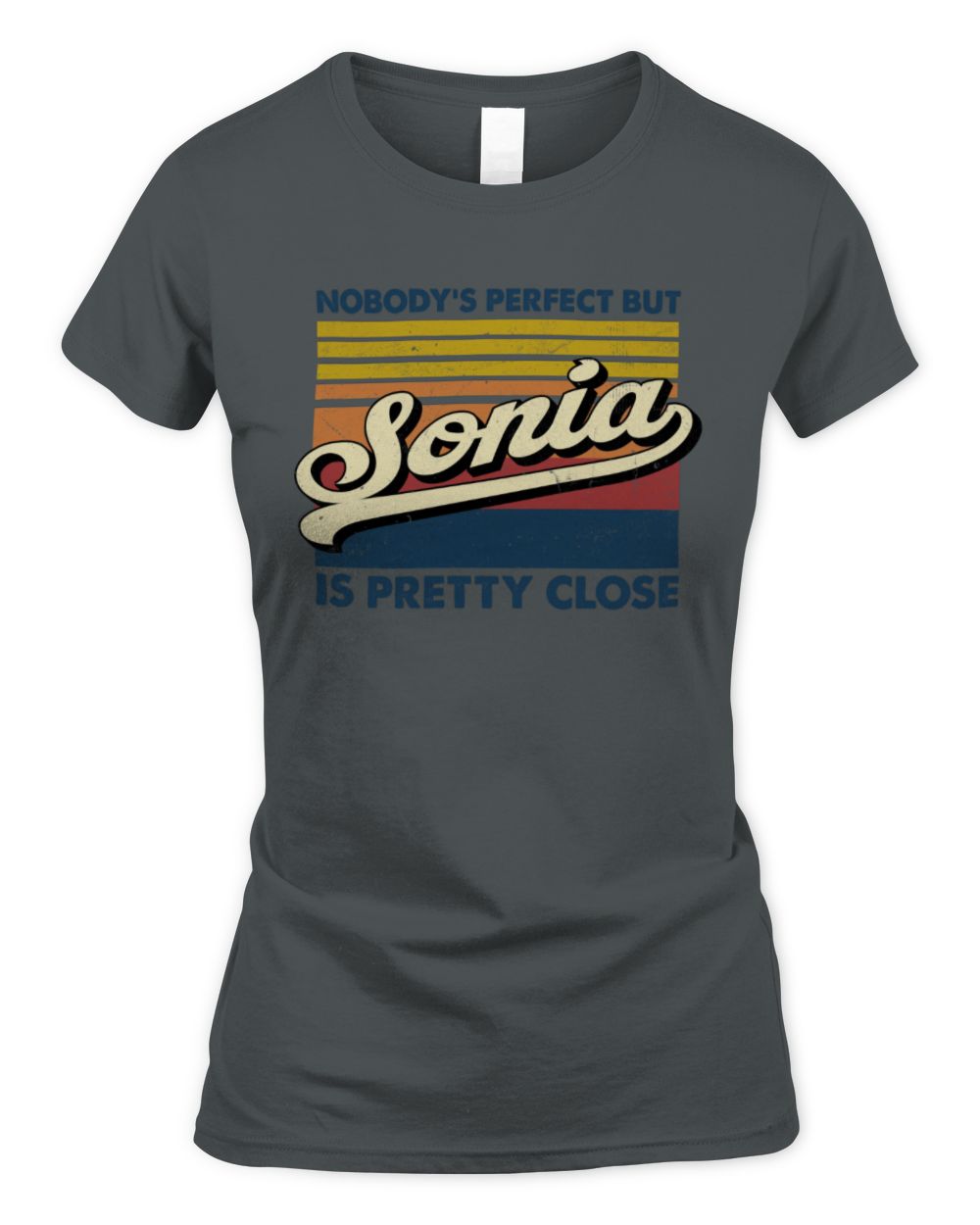 Nobody's Perfect But Your Name Is Pretty Close Retro Shirt SONIA M1-65 / Women's Standard T-Shirt / charcoal