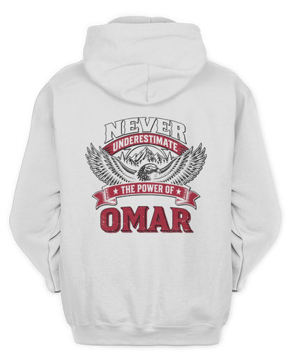 Never Underestimate Your Name Eagle Mountain Shirt OMAR M1-61 / Unisex Hoodie / white