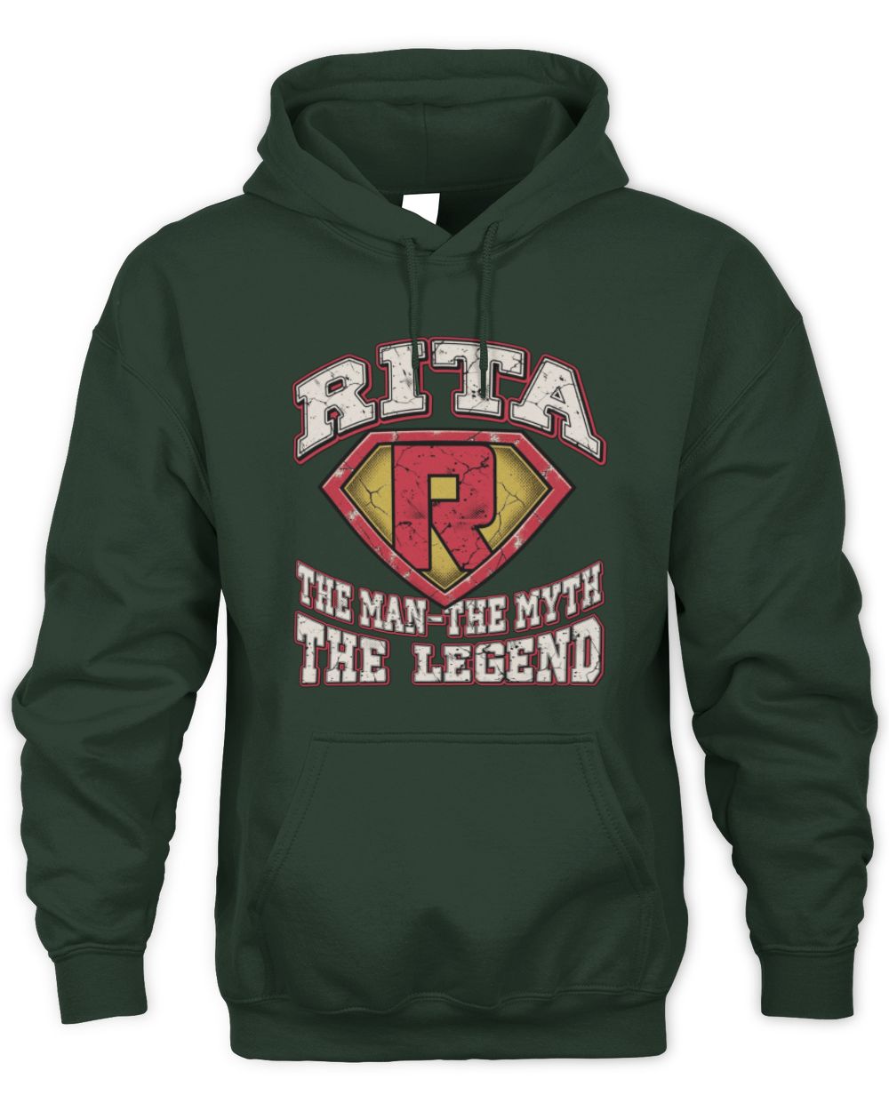 The Man The Myth The Legend Superman Graphic T-Shirt RITA M1-74 / Unisex Hoodie / forest green