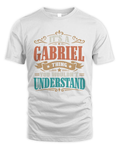 It’s a Name Thing Personalized Retro T-Shirt GABRIEL M1-47 / Unisex Standard T-Shirt / white