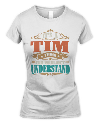 It’s a Name Thing Personalized Retro T-Shirt TIM M1-47 / Women's Standard T-Shirt / white