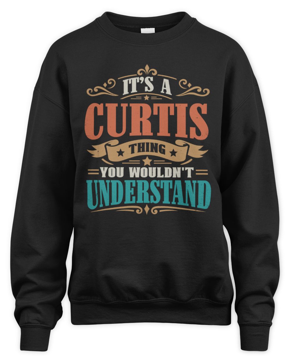 It’s a Name Thing Personalized Retro T-Shirt CURTIS M1-47 / Unisex Sweatshirt / black