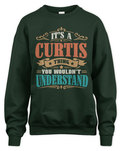 It’s a Name Thing Personalized Retro T-Shirt CURTIS M1-47 / Unisex Sweatshirt / forest green