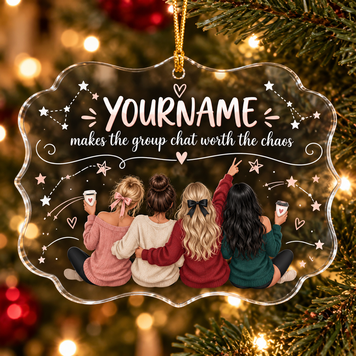 Makes The Group Chat Worth The Chaos - Personalized Acrylic Ornament