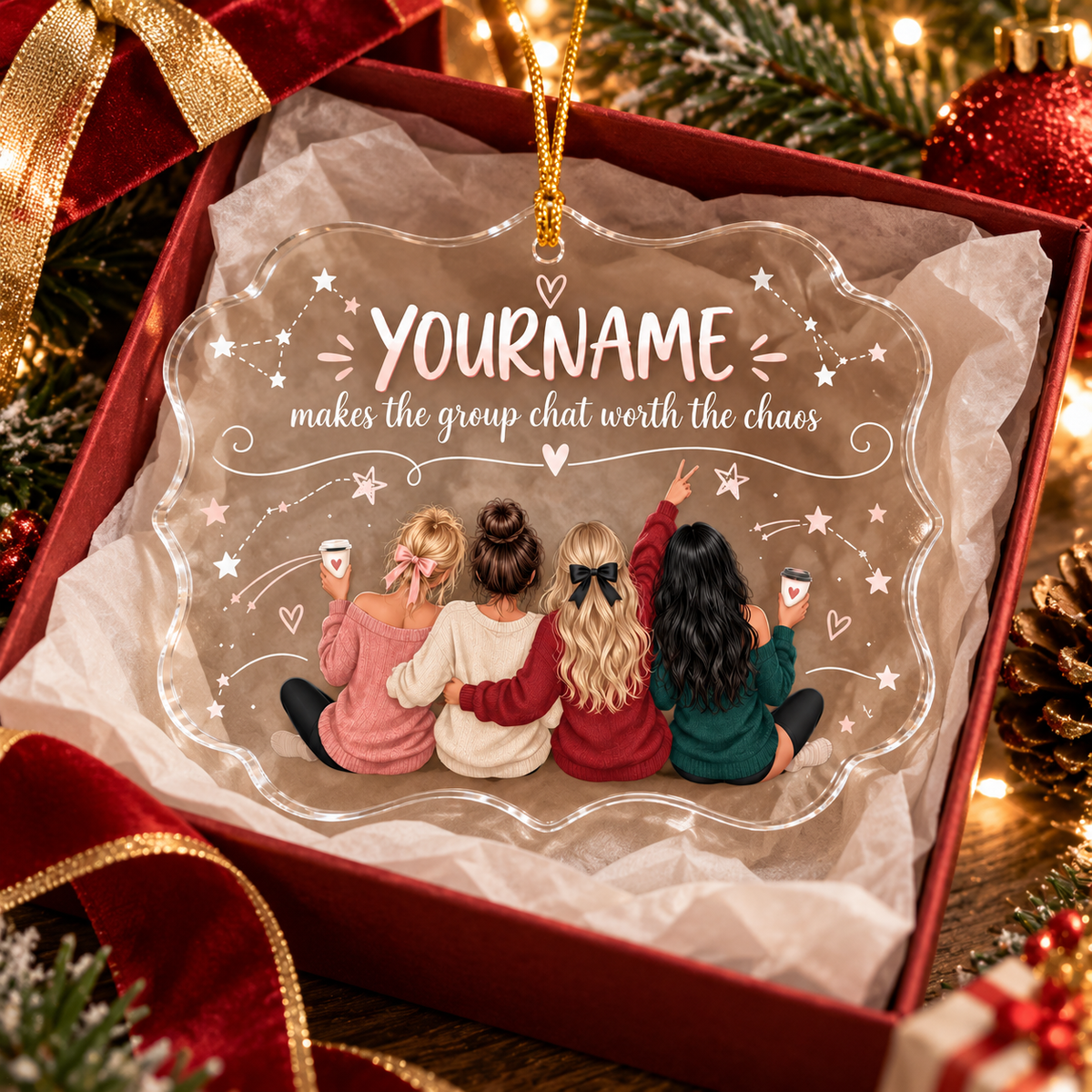 Makes The Group Chat Worth The Chaos - Personalized Acrylic Ornament