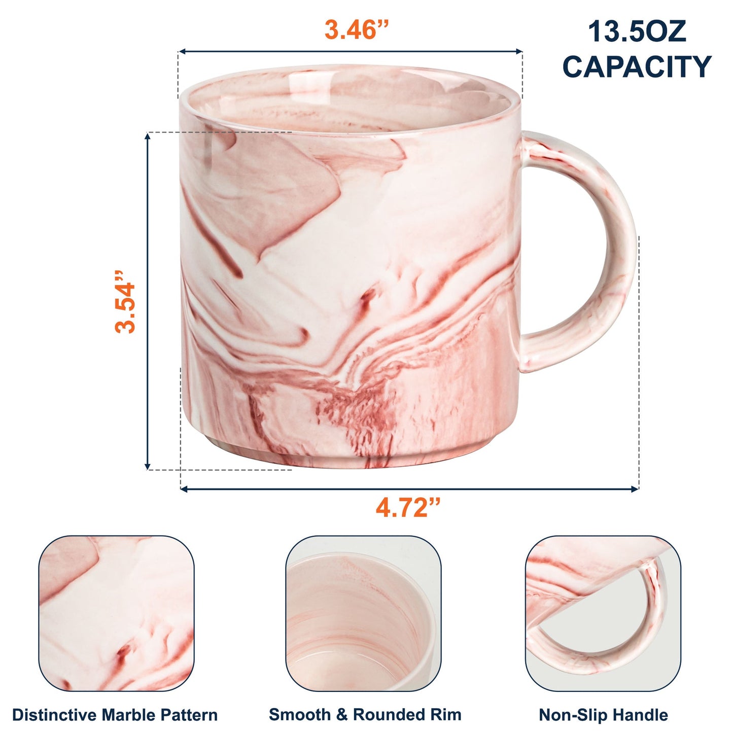 Custom Birth Flower - Gifts For Her, Daughters, Moms, Besties - Personalized Marble Mug
