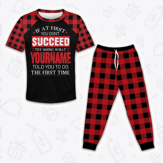 Custom Buffalo Plaid Pajamas Set Tshirt & Pants EV2