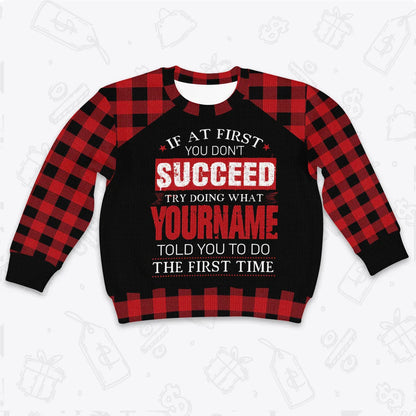 Custom Buffalo Plaid Pajamas Set Sweater & Pants EV2