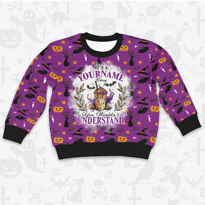 Custom Horror Halloween Pajamas Set Cozy Sweater & Pants Sleepwear HL2