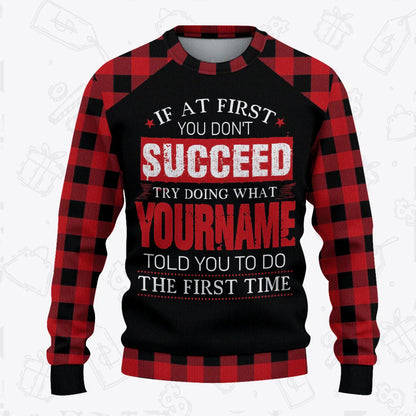 Custom Buffalo Plaid Pajamas Set Sweater & Pants EV2